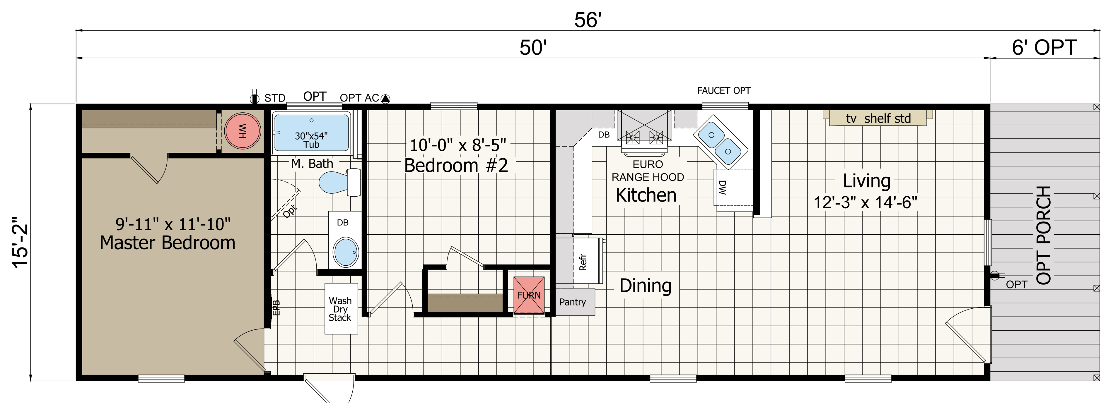 Floor plan for New Moon 1650A