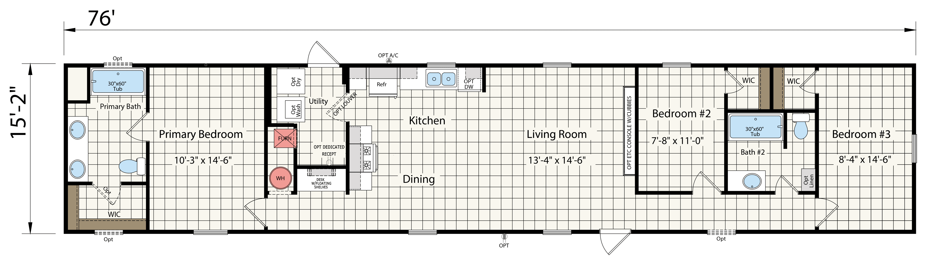 Floor plan for New Moon 1676B