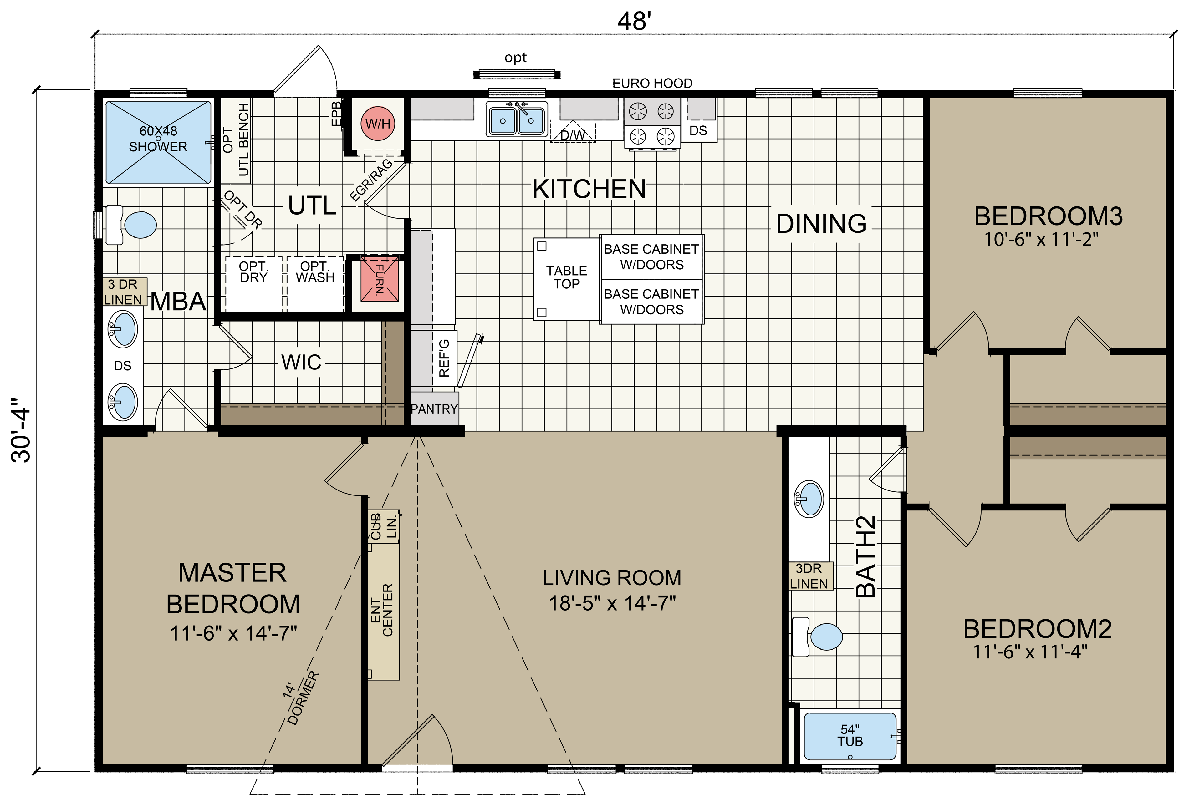 Floor plan for New Moon 3248B
