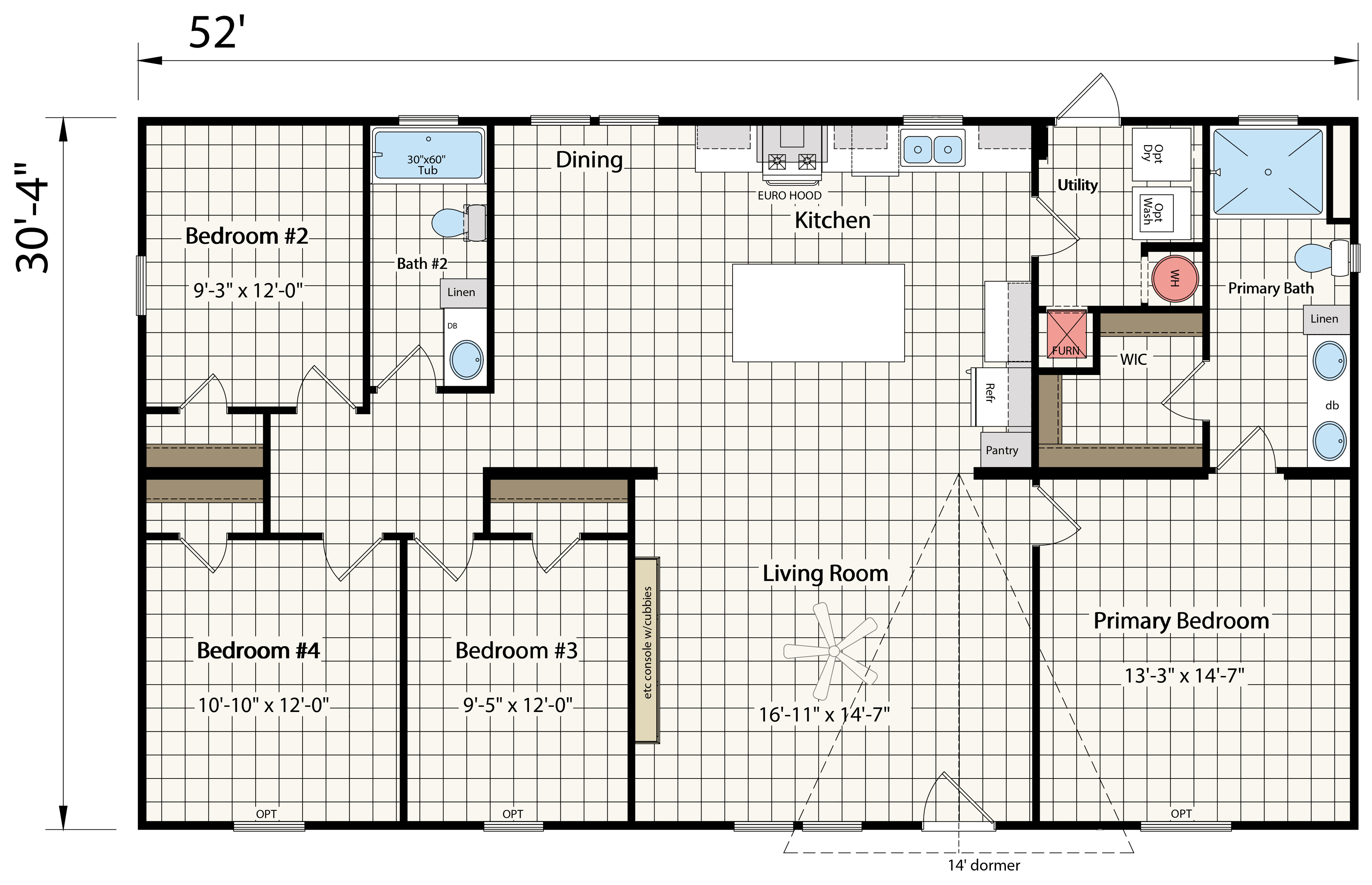 Floor plan for New Moon 3252B