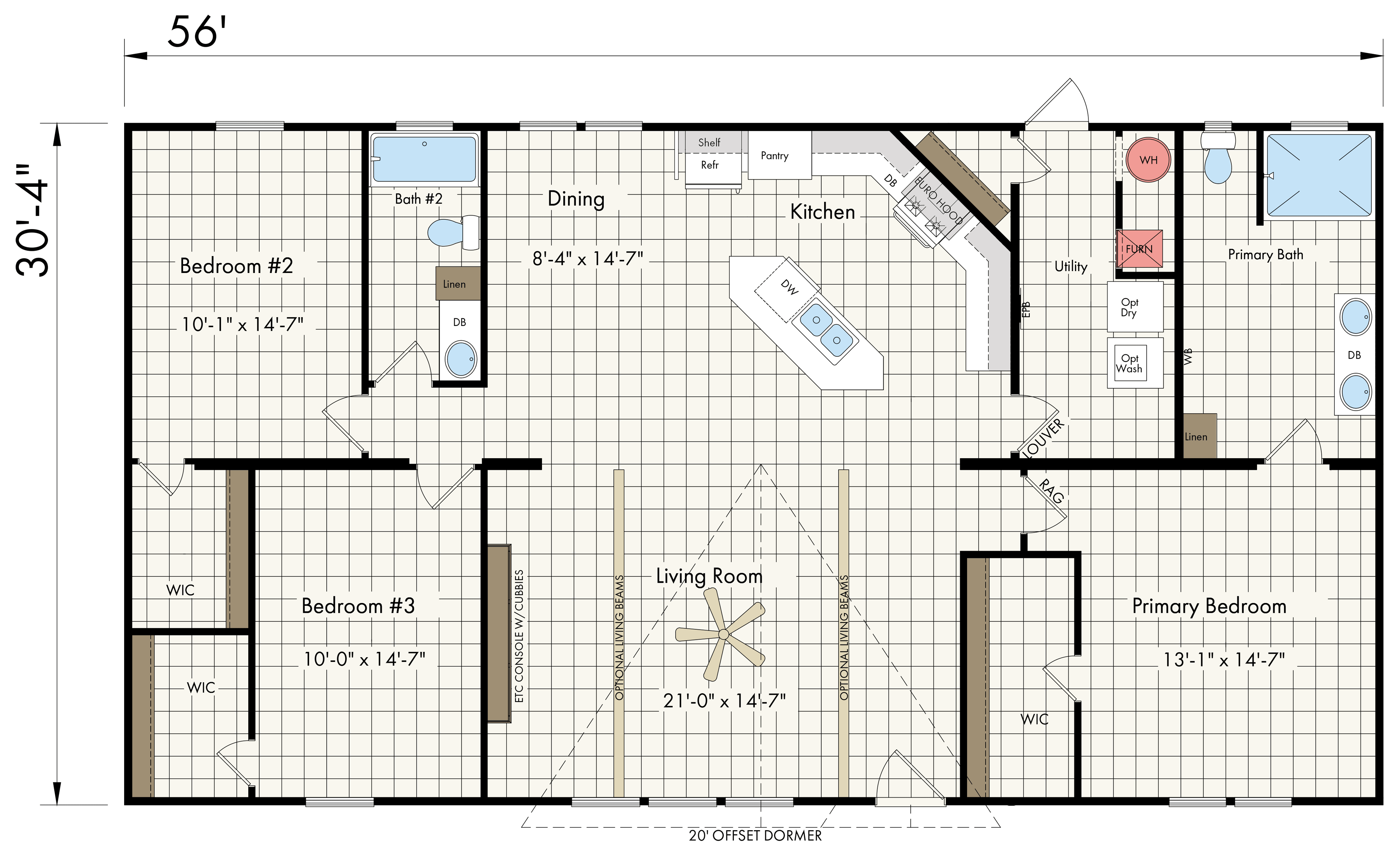 Floor plan for New Moon 3256H