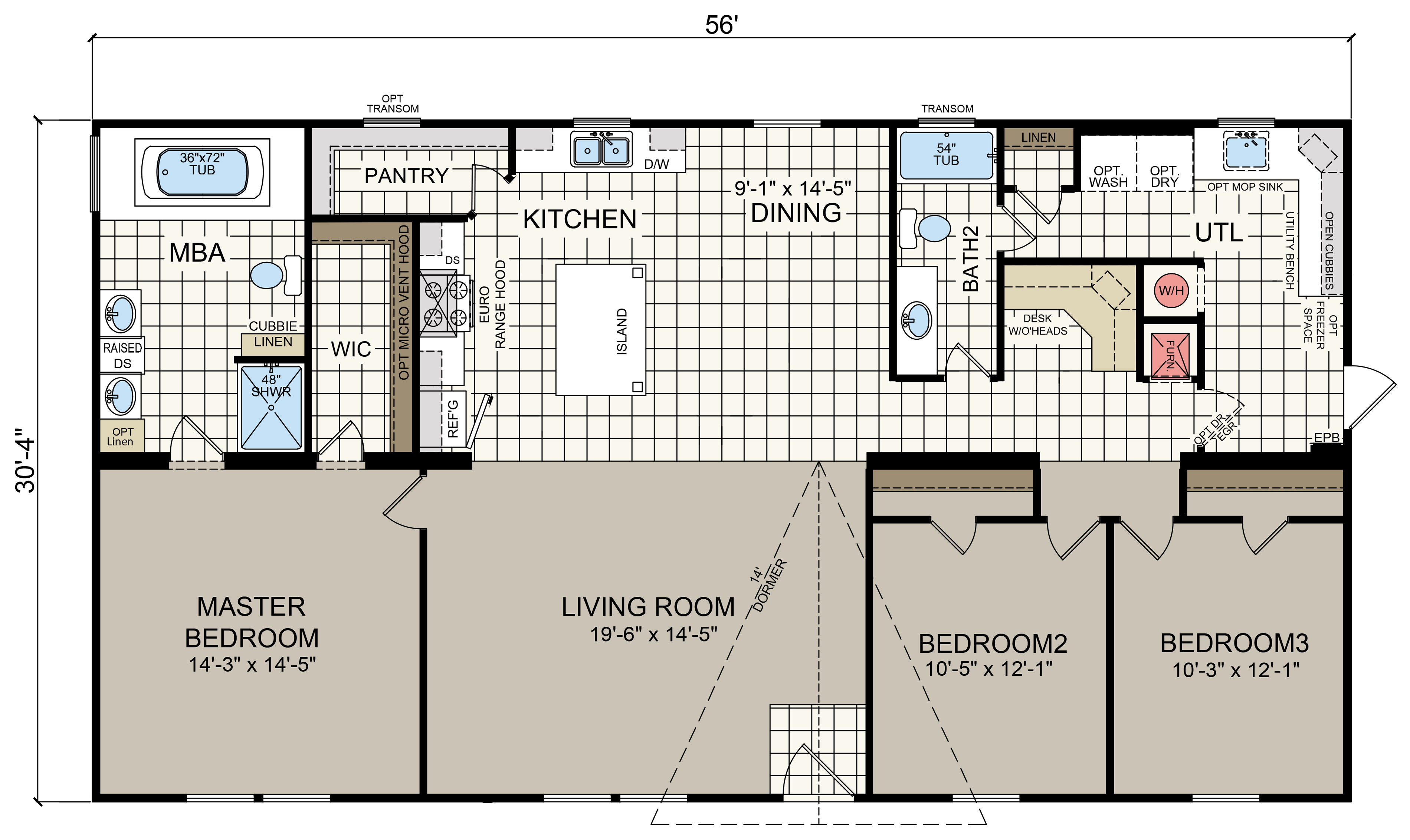 Floor plan for New Moon 3256K