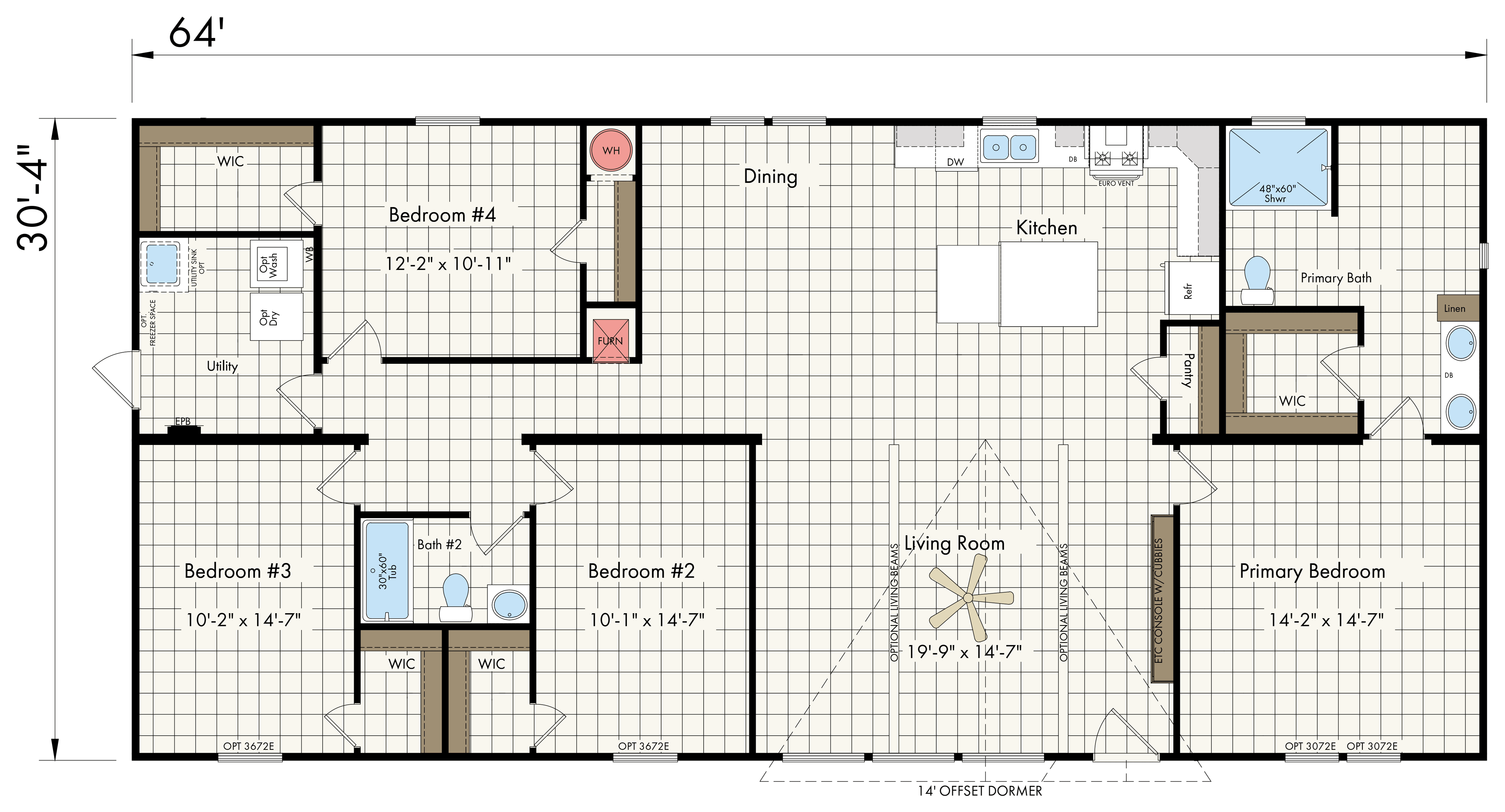 Floor plan for New Moon 3264A (The Richmond)