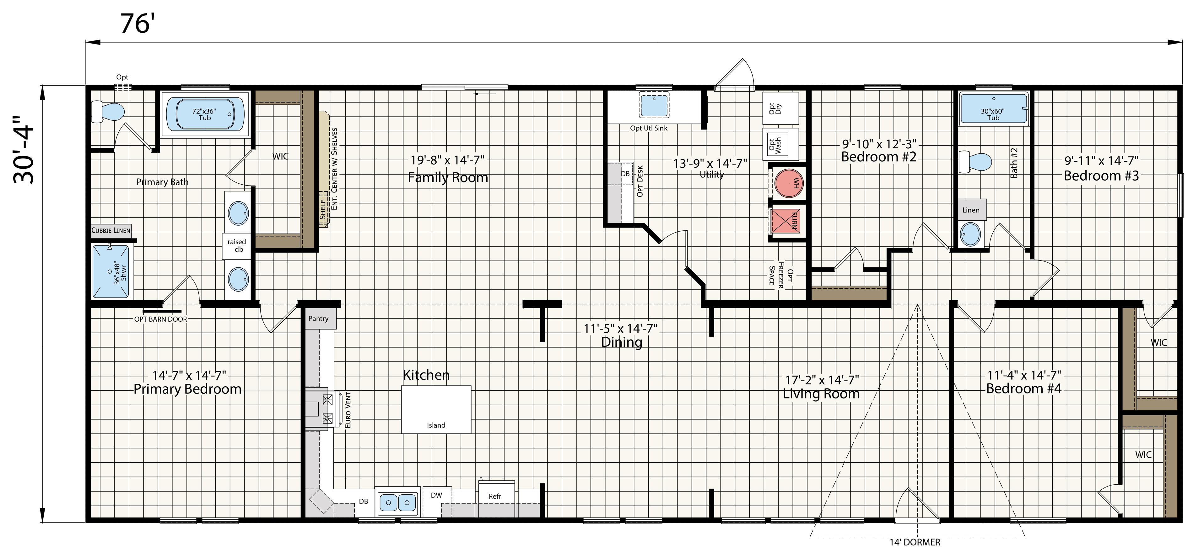 Floor plan for New Moon 3276K