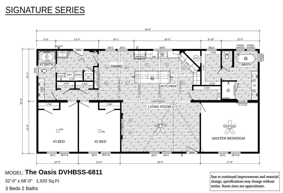 Floor plan for The Oasis 6811