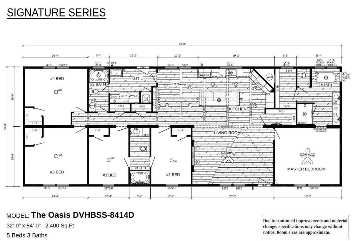 Floor plan for The Oasis 8414D