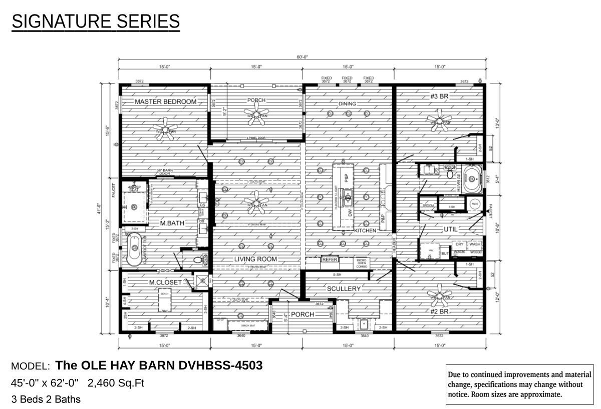 Floor plan for The Ole Hay Barn